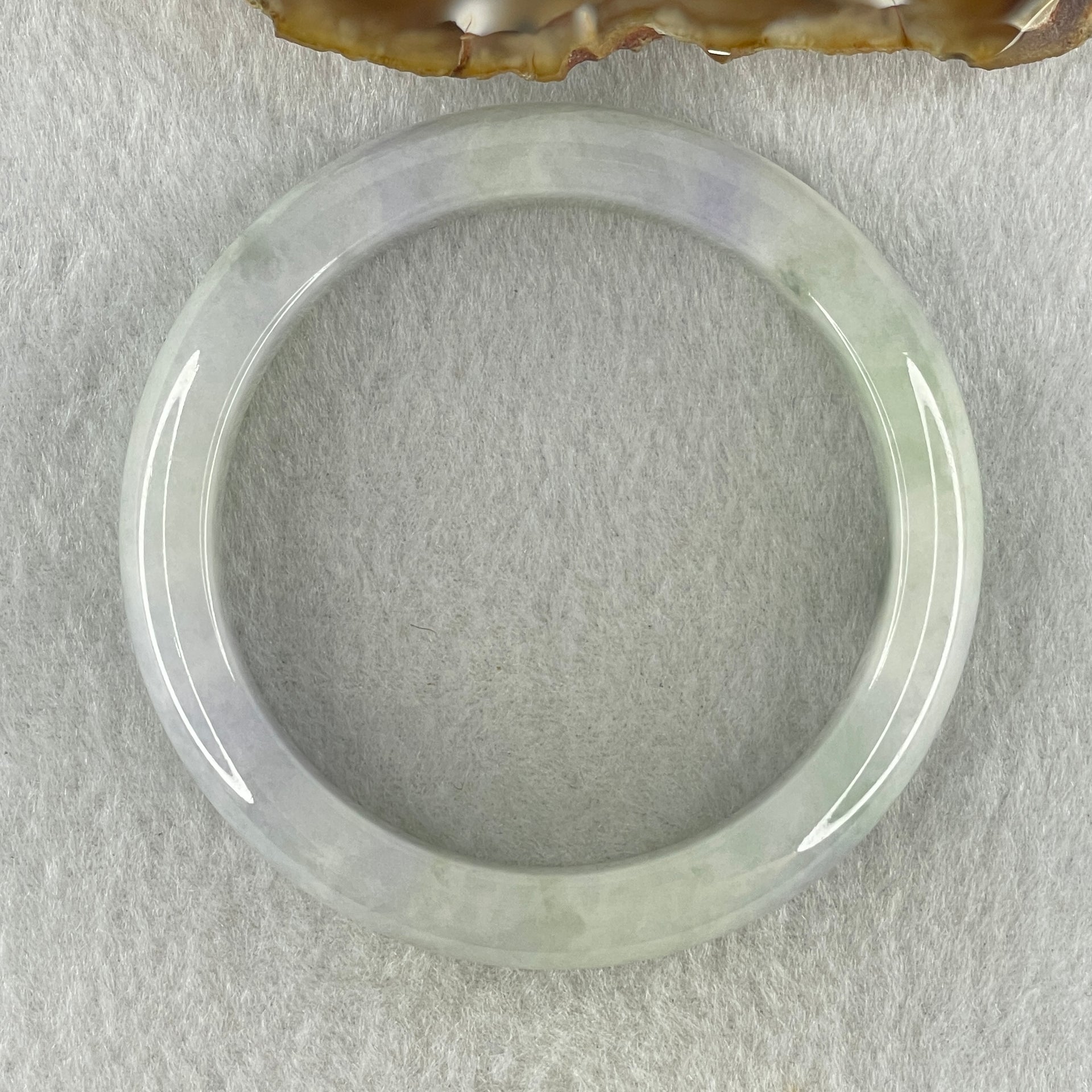 Natural Type A Jelly Light Lavender Light Green Jadeite Bangle 48.52g Inner Diameter 54.6mm 11.4 by 9.2mm (Internal Line) - Huangs Jadeite and Jewelry Pte Ltd