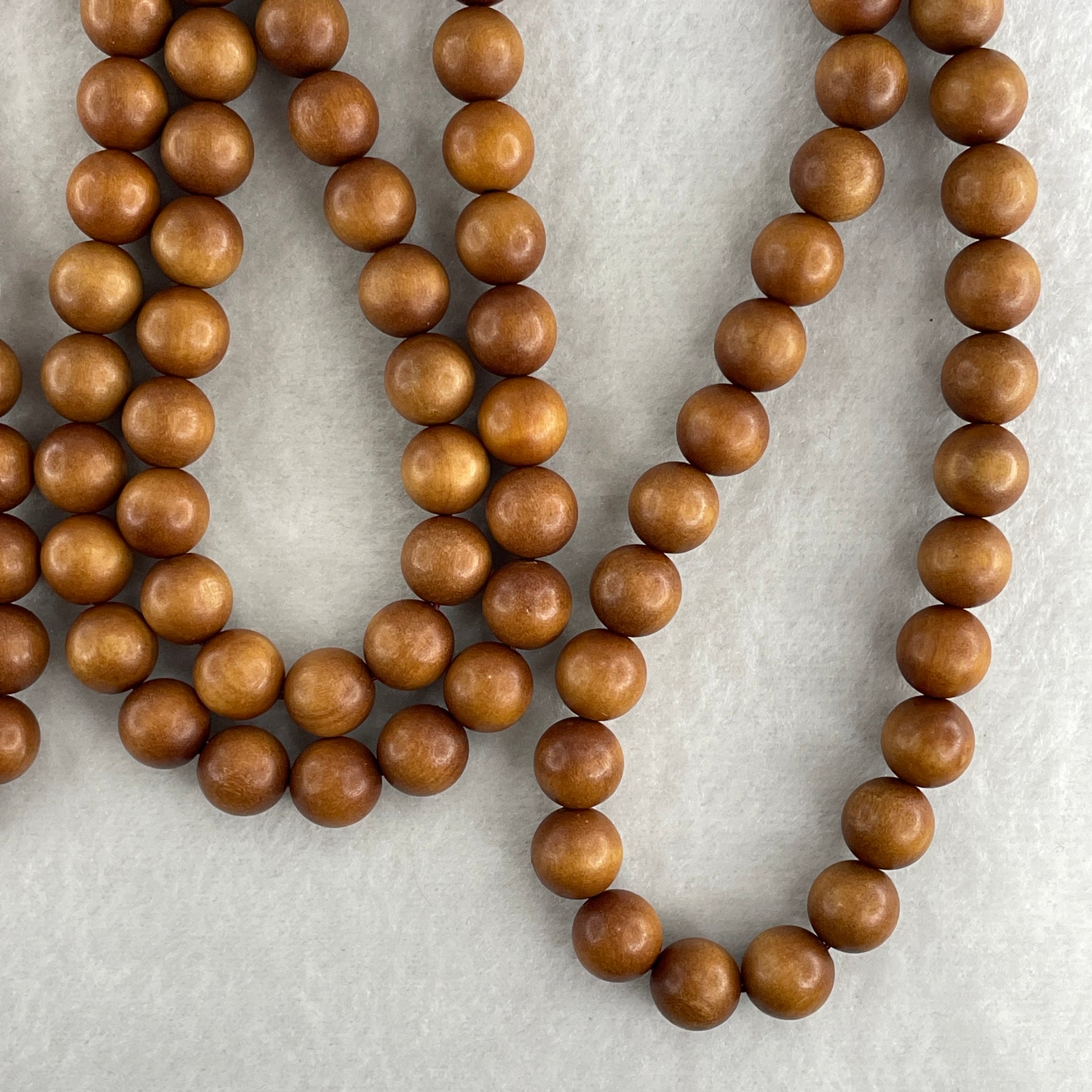 Certified Natural Sandalwood Beads Necklace 61.43g 106cm 10.0mm 108Beads - Huangs Jadeite and Jewelry Pte Ltd