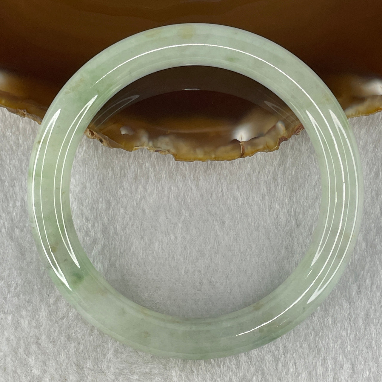 Type A Natural Light Green Jadeite Bangle 45.91g Inner Diameter 55.8mm 9.4 by 9.2mm (Very Very Slight Internal Lines) - Huangs Jadeite and Jewelry Pte Ltd
