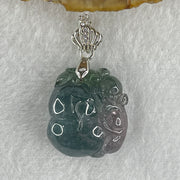 Very Very Good Natural Green Tourmaline Crystal Hulu with Monkey Pendant 9.34g 22.8 by 20.2 by 11.6mm - Huangs Jadeite and Jewelry Pte Ltd
