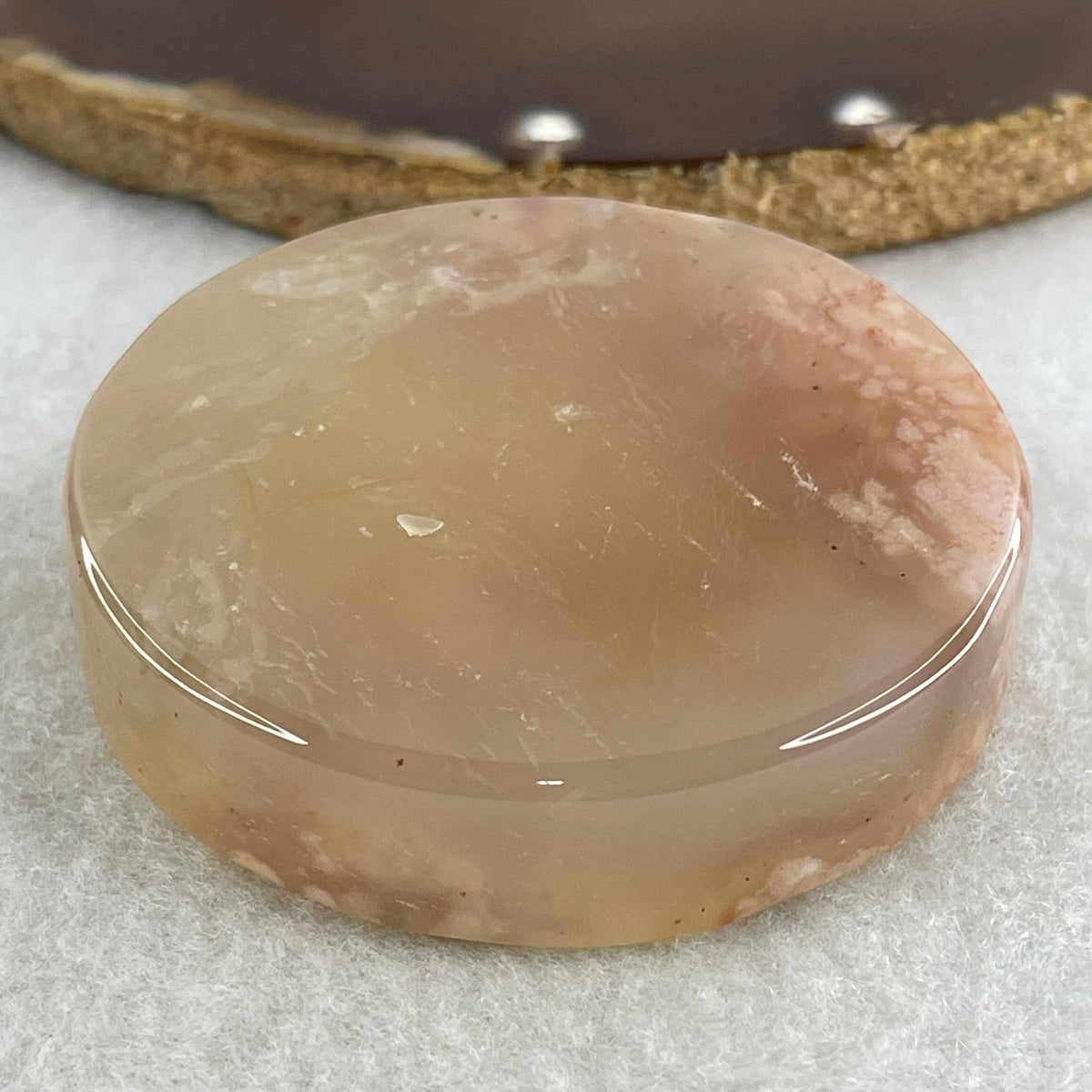 Natural Pink Flower Agate Bangle Set | (104.40g | 55.8mm ID | 10.8 x 7.4mm | Perfect | Blooming Self-Love & Emotional Renewal Anchor, Feng Shui Harmony & Stacking Peace Bangle Set) - Huangs Jadeite and Jewelry Pte Ltd
