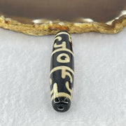 Natural Powerful Tibetan Old Oily Agate 3 Eyed Dharma Vajra Dzi Bead Heavenly Master (Tian Zhu) 三眼金刚杵天珠 15.44g 59.2 by 13.1mm - Huangs Jadeite and Jewelry Pte Ltd