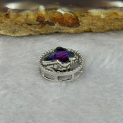 Natural Meteorite Spinning Purple with Yellow Color Butterfly Charm in S925 Silver 1.74g 13.1 by 6.0mm - Huangs Jadeite and Jewelry Pte Ltd