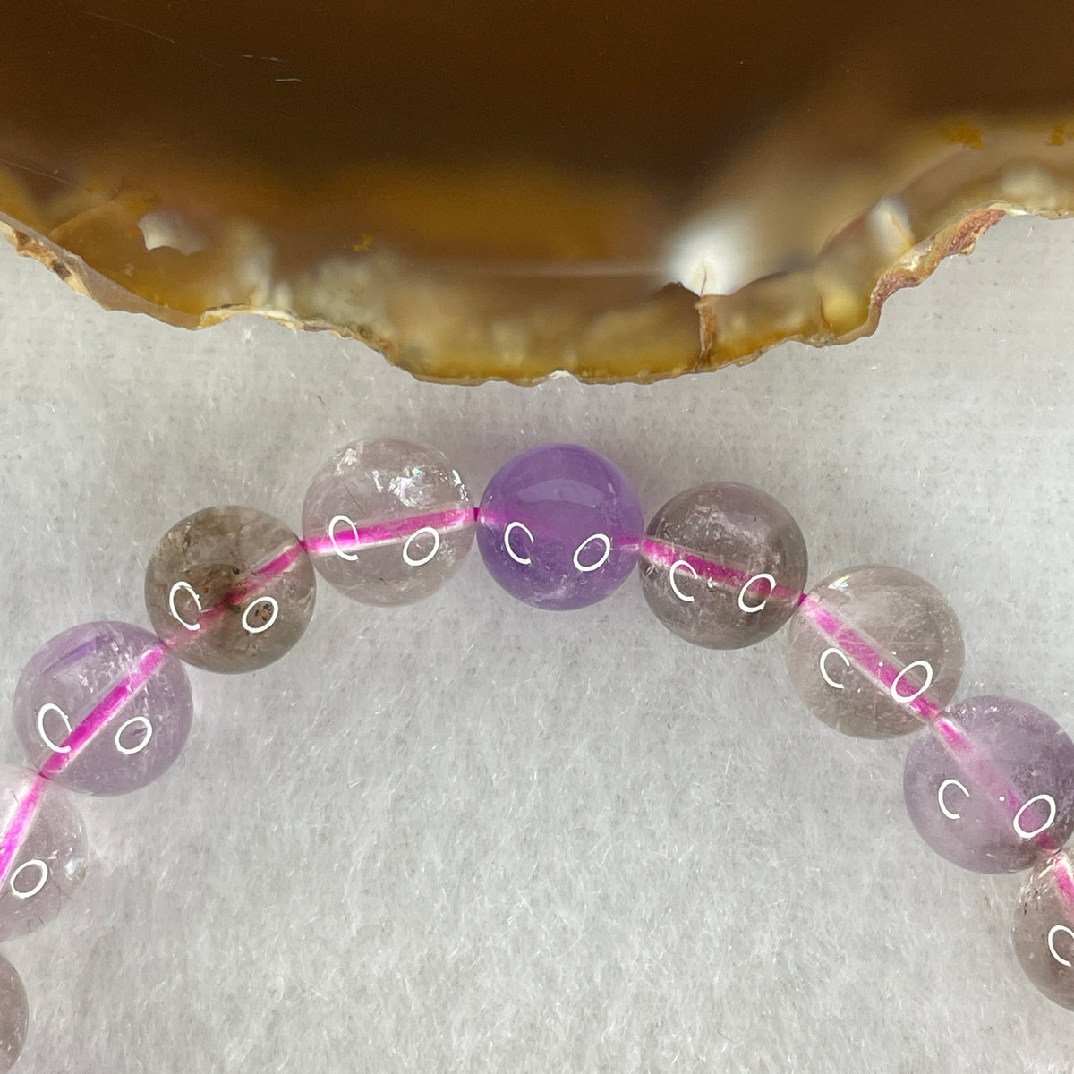 Certified Entry-Grade Natural Super 7 Crystal Beads Bracelet | Classic Rounded Spiritual Strand | Authentic Sacred Seven Multi-Mineral Inclusions Quartz Spiritual Catalyst & Auric Shield Bracelet (19.67g | 15.5cm Length | 8.8mm | 22 Beads)