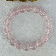 Natural Rose Quartz Beads Bracelet 天然玫瑰石英珠手链 35.21g 17.5cm 11.4mm 18 Beads - Huangs Jadeite and Jewelry Pte Ltd