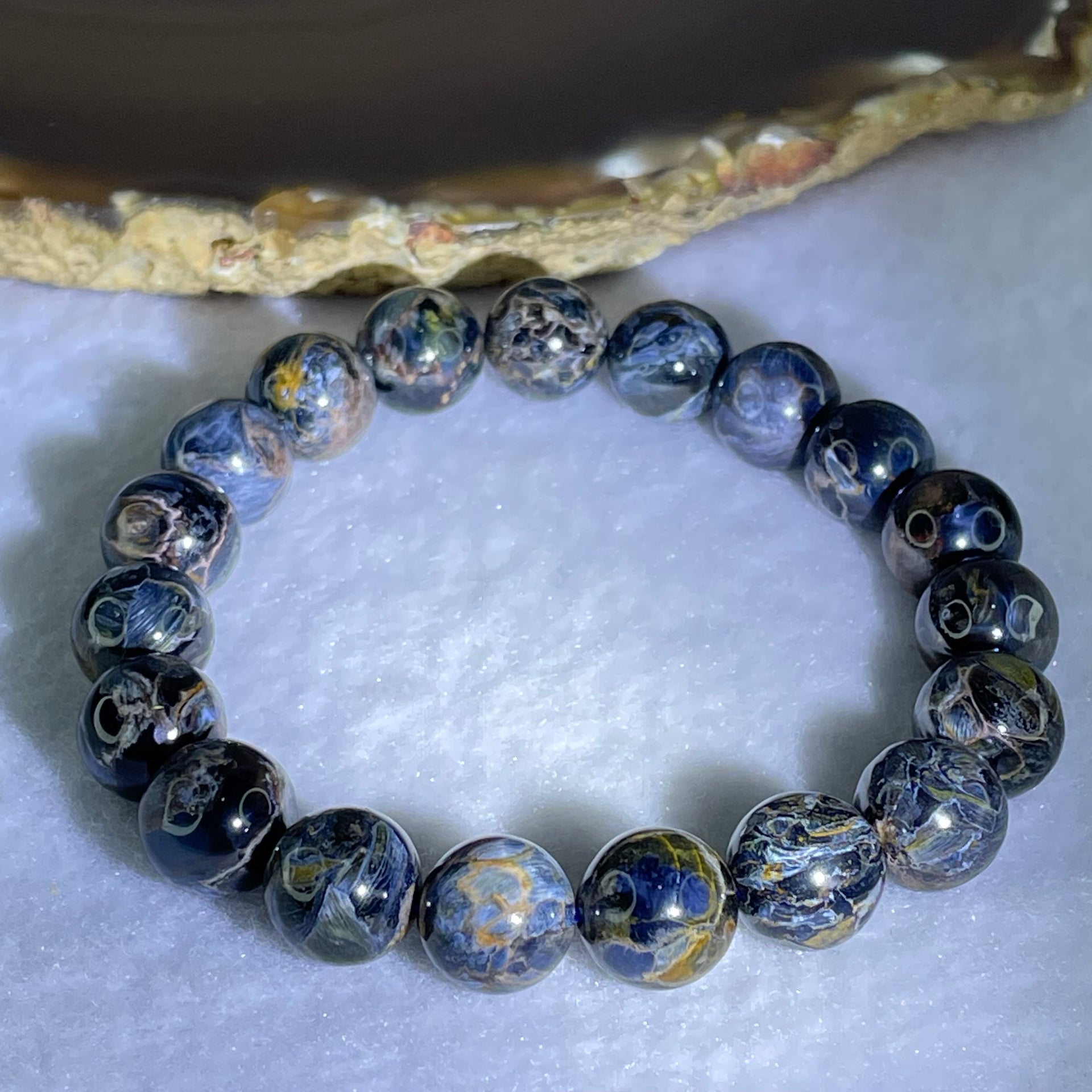 Good Grade Natural Petersite Beads Bracelet 30.14g 17cm 10.8mm 19 Beads - Huangs Jadeite and Jewelry Pte Ltd
