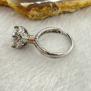 Colourless Cubic Zirconia with Crystals In S925 Sliver Ring (Adjustable Size) 4.33g 8.6 by 5.5mm - Huangs Jadeite and Jewelry Pte Ltd