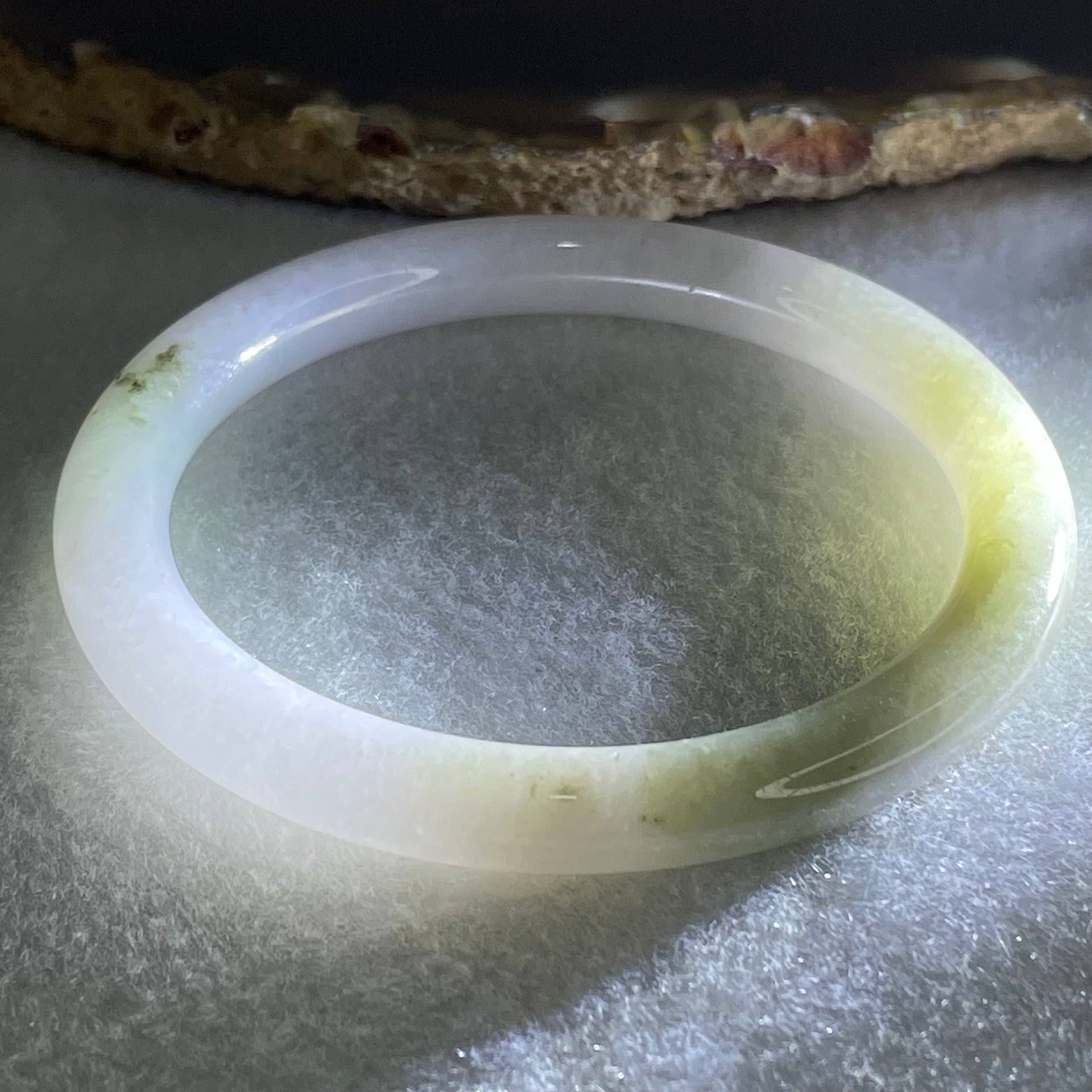 Type A Light Lavender and Light Green Jadeite Bangle 27.65g Inner Diameter 53.4mm 7.4 by 7.8mm (Close to Perfect) - Huangs Jadeite and Jewelry Pte Ltd
