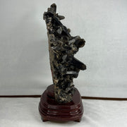 Natural Raw Smoky Quartz Rough Display in Wooden Stand 4,075.9g 180.0 by 127.0 by Height 310.0mm - Huangs Jadeite and Jewelry Pte Ltd