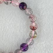 Above Average Grade Natural Super 7 Crystal Beads Bracelet 天然超级七水晶珠手链 14.99g 15cm 8.1mm 24 Beads - Huangs Jadeite and Jewelry Pte Ltd