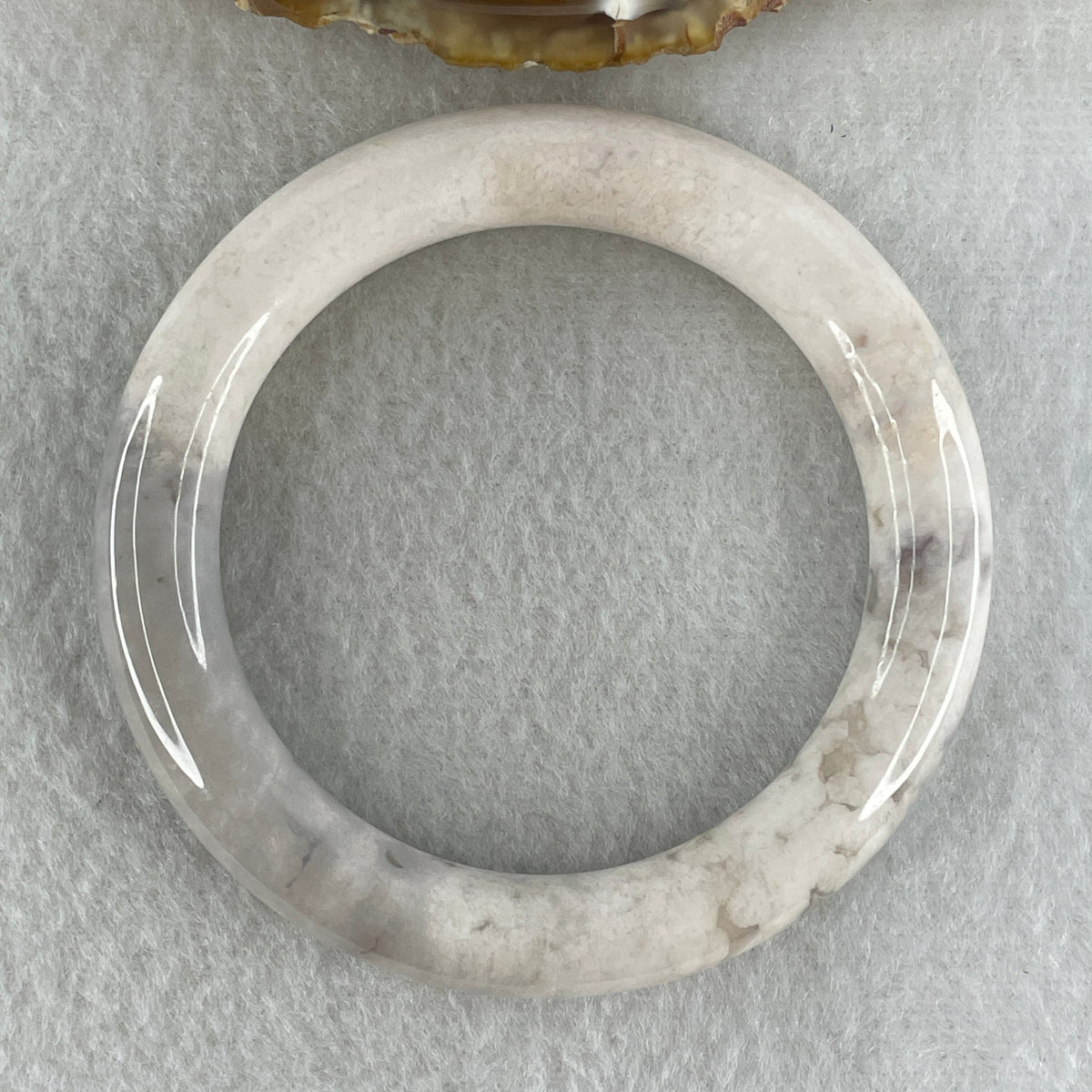 Natural Purple Flower Agate Full Round Bangle | (43.21g | 53.8mm ID | 10.7 x 10.3mm | Close to Perfect | Royal Blooming Grace & Spiritual Elevation Anchor, Feng Shui Blessing & Sovereign Fu Zhuo Bangle) - Huangs Jadeite and Jewelry Pte Ltd