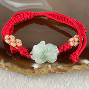 Type A Faint Green with Blueish Green Patch Jadeite Male Pixiu String Bracelet 5.60g 16.8 by 12.6 by 10.0mm - Huangs Jadeite and Jewelry Pte Ltd