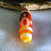 Natural Powerful Tibetan Old Oily Red White Agate One Eye Earth Element Dzi Bead Heavenly Master (Tian Zhu) 一眼土元素天珠 10.09g 37.4 by 13.2mm - Huangs Jadeite and Jewelry Pte Ltd
