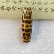 Natural Powerful Tibetan Old Oily Agate Guru Dharma Hat Dzi Bead Heavenly Master (Tian Zhu) 莲师法帽天珠 16.28g 48.4 by 14.7mm - Huangs Jadeite and Jewelry Pte Ltd