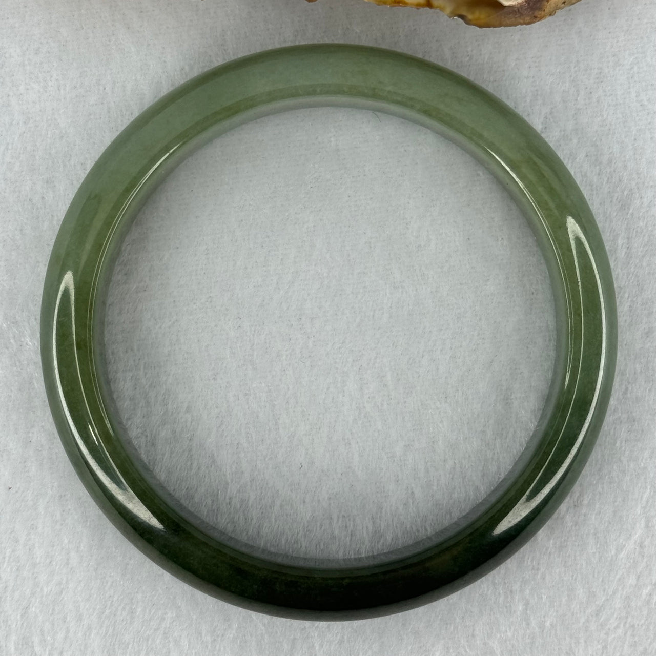 Type A Dark to Light Green Jadeite Bangle Internal Diameter 57.6mm 52.17g 13.3 by 7.4mm (Slight Internal Lines) - Huangs Jadeite and Jewelry Pte Ltd