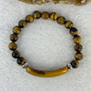Natural Tiger's Eye Quartz Bracelet 虎眼石手持手链 20.46g 15cm 39.7 by 10.5 by 6.5mm / 8.3mm 17 Beads - Huangs Jadeite and Jewelry Pte Ltd