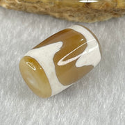 Natural Powerful Tibetan Old Oily Agate Tiger Tooth Daluo Dzi Bead Heavenly Master (Tian Zhu) 虎呀天诛 3.27g 15.7 by 10.8mm - Huangs Jadeite and Jewelry Pte Ltd
