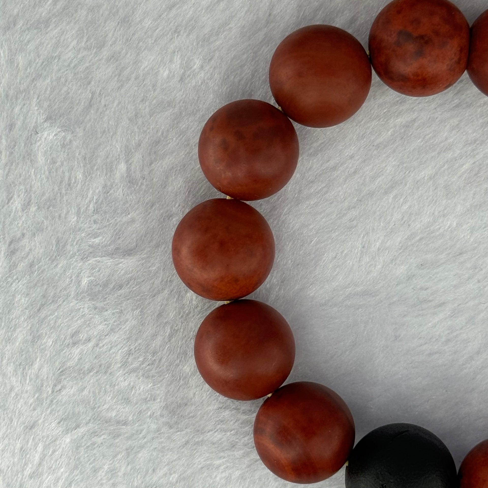 Natural Red Agate with Black Amber Beads Bracelet 54.86g 18.5cm 14.2mm 14 + 1  Black Amber Bead - Huangs Jadeite and Jewelry Pte Ltd