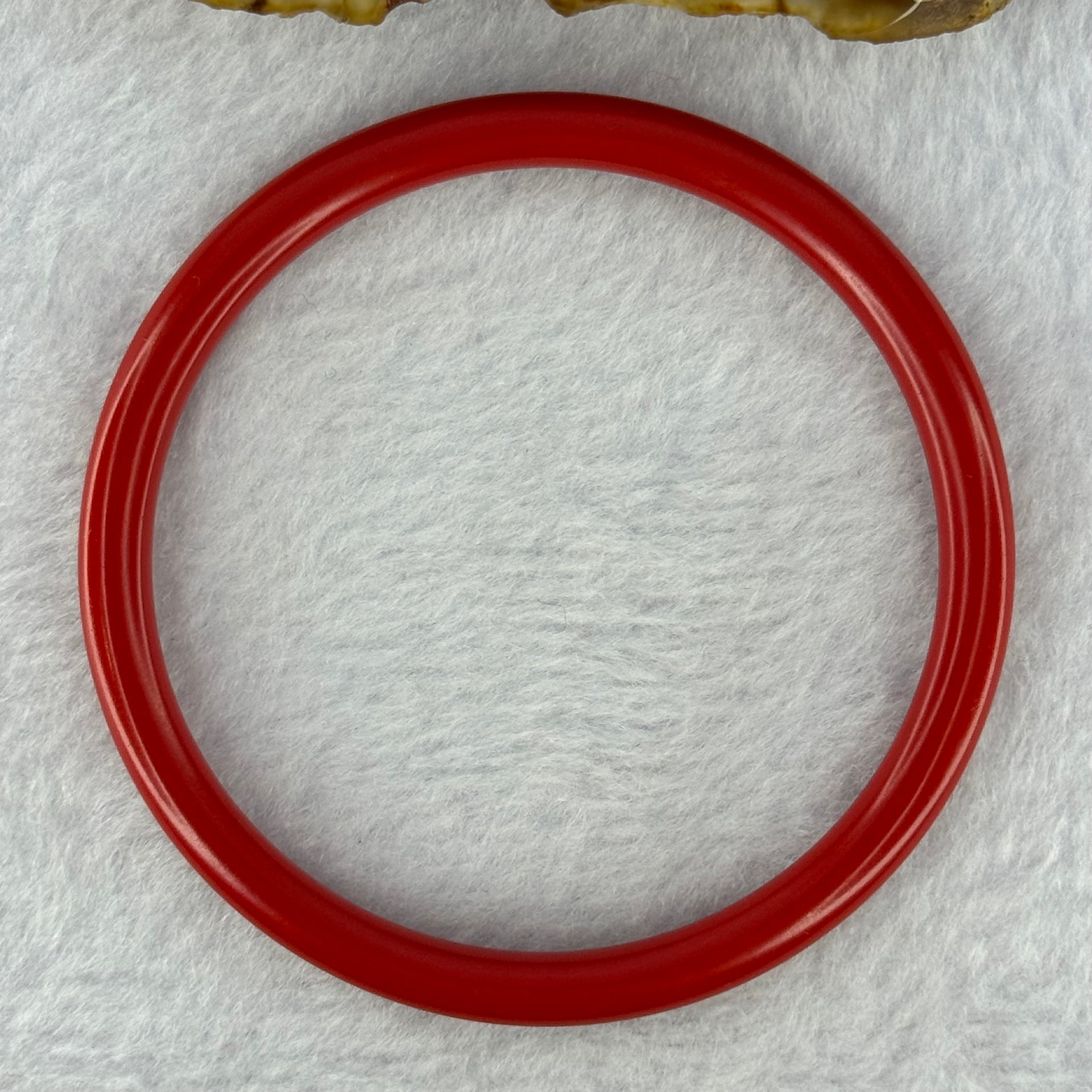 Natural Red Cinnabar Bangle 16.50g Internal Diameter 56.4mm 5.3 by 5.6mm - Huangs Jadeite and Jewelry Pte Ltd