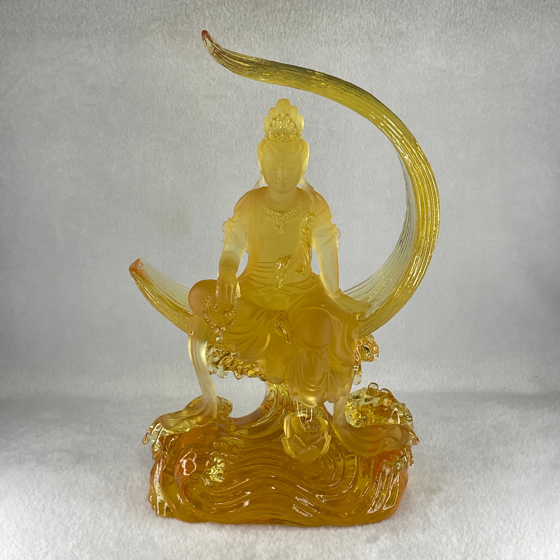 Liuli Yellow Guan Yin Display 2,012.9g 144.0 by 80.0 by 250.0mm - Huangs Jadeite and Jewelry Pte Ltd