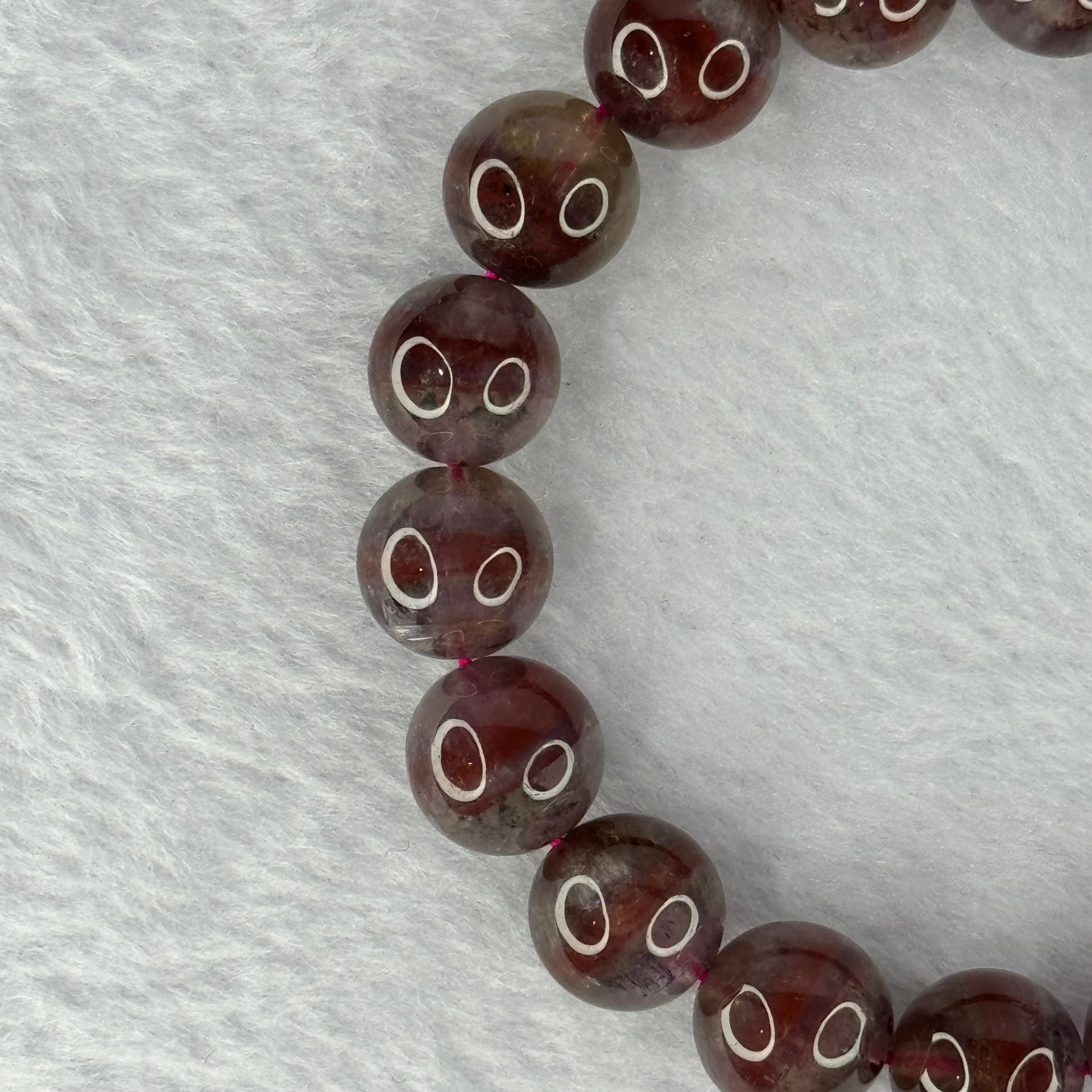 Above Average Natural Auralite 23 Bracelet 天然激光23手链 39.33g 18cm 11.8mm 18 Beads - Huangs Jadeite and Jewelry Pte Ltd