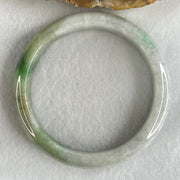 Type A Light Blueish Green with Spicy Green Piao Hua Jadeite Bangle 46.76g Inner Diameter 56.9mm 11.8 by 8.0mm (External Line with Very Slight Internal Lines) - Huangs Jadeite and Jewelry Pte Ltd