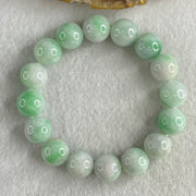 Type A Light Green with Light Lavender with Emerald Green Piao Huan Jadeite Beads Bracelet 48.39g 16cm 12.2mm 16 Beads - Huangs Jadeite and Jewelry Pte Ltd