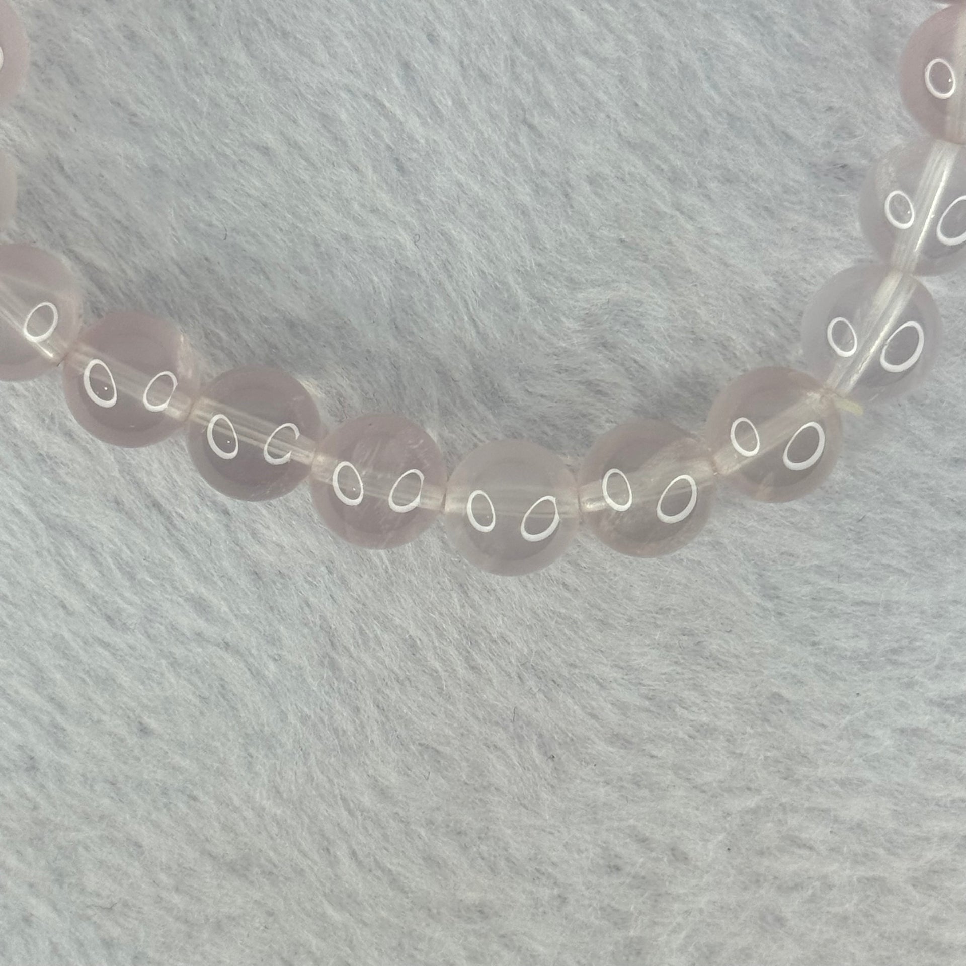 Natural Rose Quartz Beads Bracelet 天然玫瑰石英珠手链 20.54g 16cm 8.9mm 22 Beads - Huangs Jadeite and Jewelry Pte Ltd