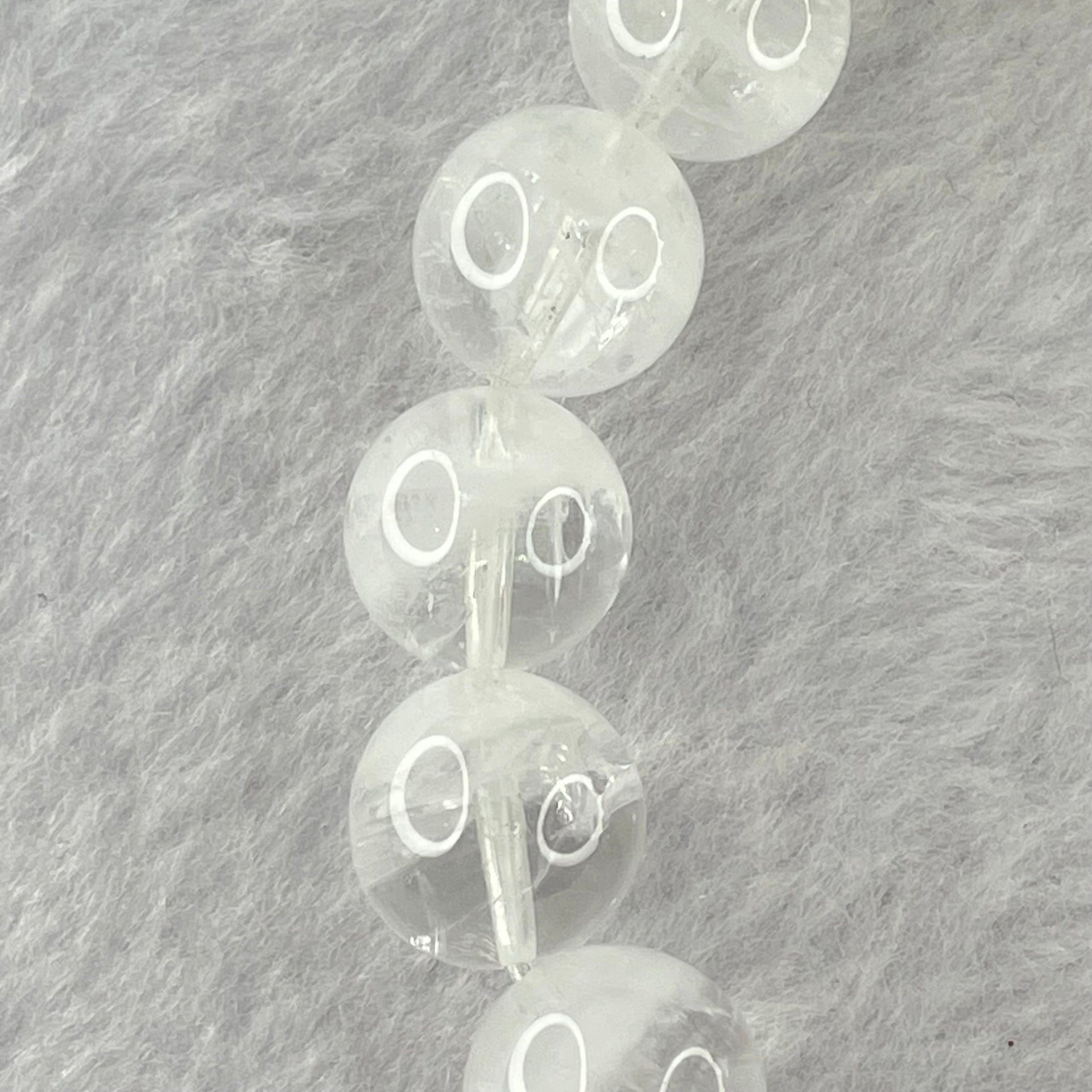 Natural White Phantom Quartz Beads Bracelet 39.95g 18cm 11.9mm 18 Beads - Huangs Jadeite and Jewelry Pte Ltd