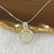 Type A Faint Green Lavender Yellow Milo Buddha with Crystals in S925 Sliver Pendant and Necklace 5.52g 13.9 by 13.9 by  7.5mm - Huangs Jadeite and Jewelry Pte Ltd