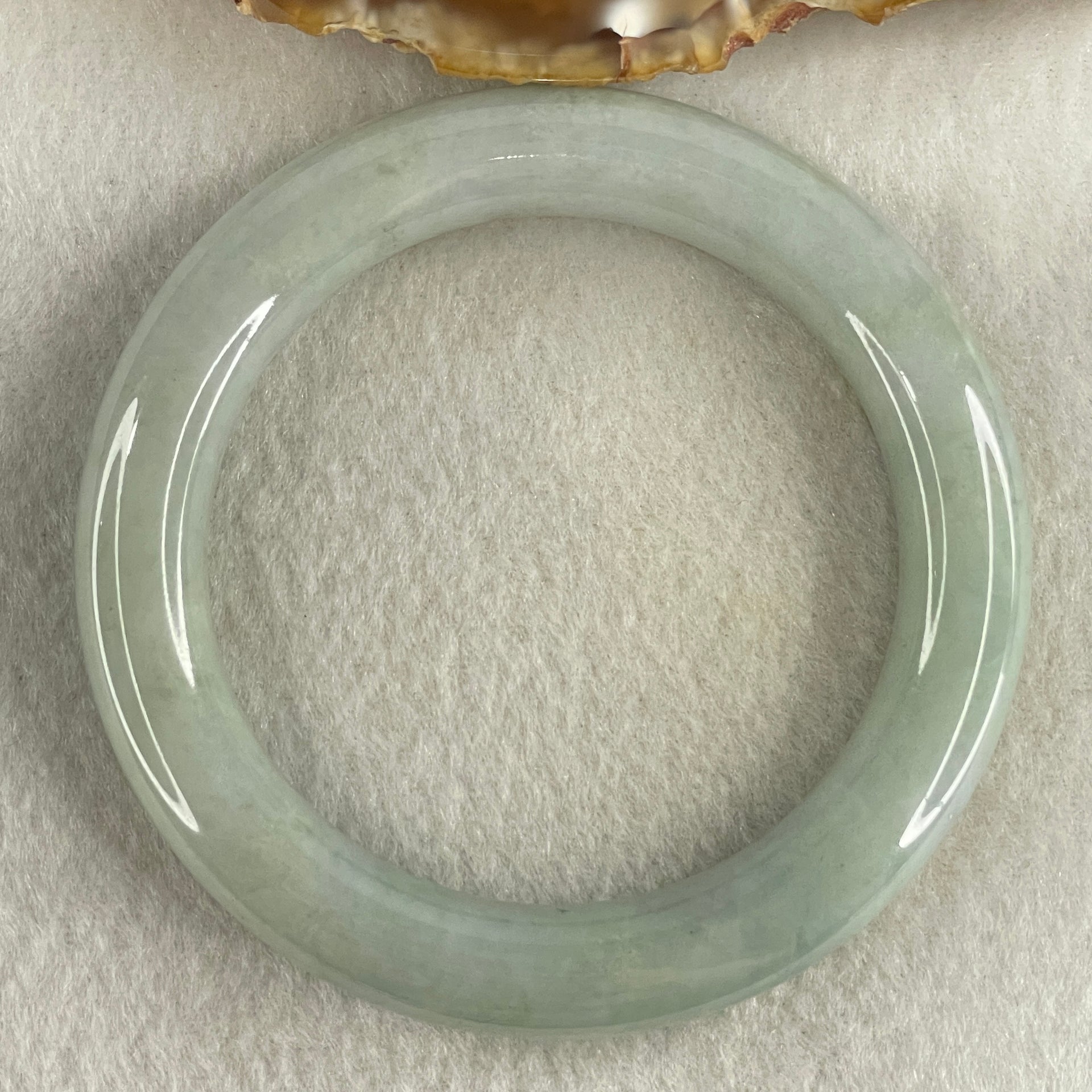 Type A Blueish Green Jadeite Bangle Internal Diameter 55.9mm 68.11g 11.4 by 10.8mm  (Slight Internal Lines) - Huangs Jadeite and Jewelry Pte Ltd