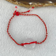 Type A Lavender Jadeite Ping An Kou Donut Charm in String Bracelet 4.20g 16.6 by 5.2mm - Huangs Jadeite and Jewelry Pte Ltd