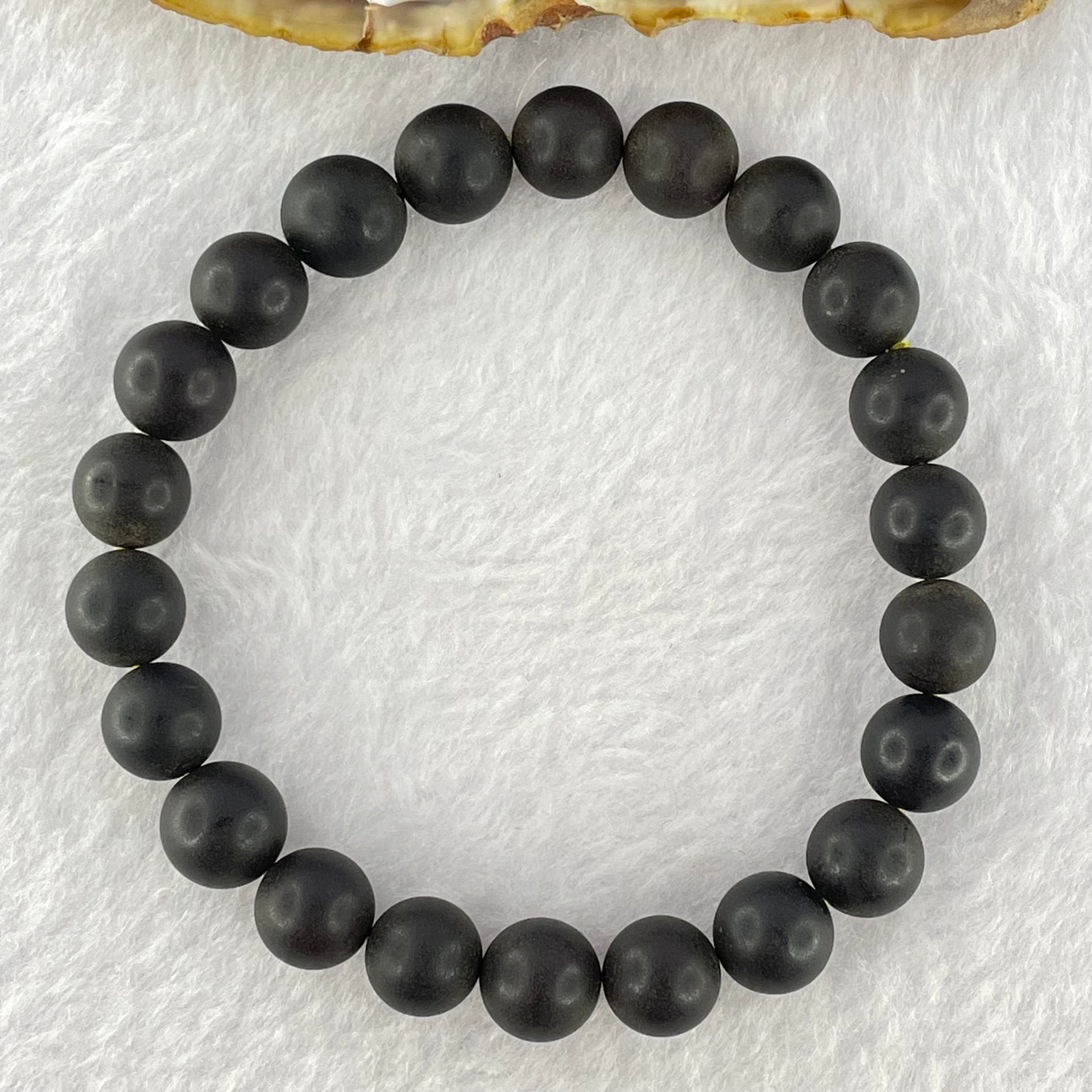 Natural Iron Blood King Amber Beads Bracelet 天然铁血王琥珀手链 8.16g 16.5cm 9.4mm 22 Beads - Huangs Jadeite and Jewelry Pte Ltd