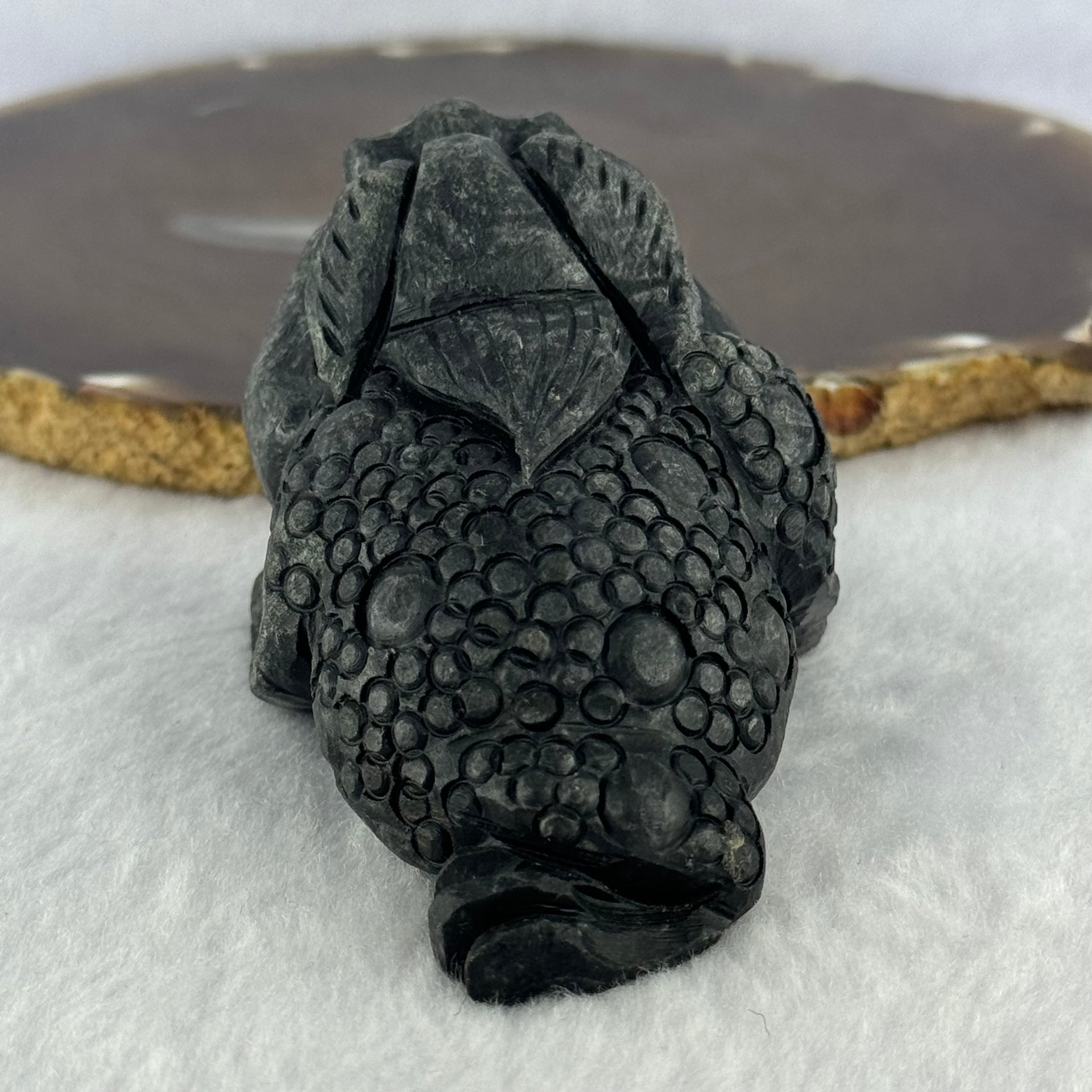 Rare Natural Tibetan Meteorite Tektite 3 Legged Toad Mini Display 364.4g 88.5 by 52.6 by 49.5mm - Huangs Jadeite and Jewelry Pte Ltd