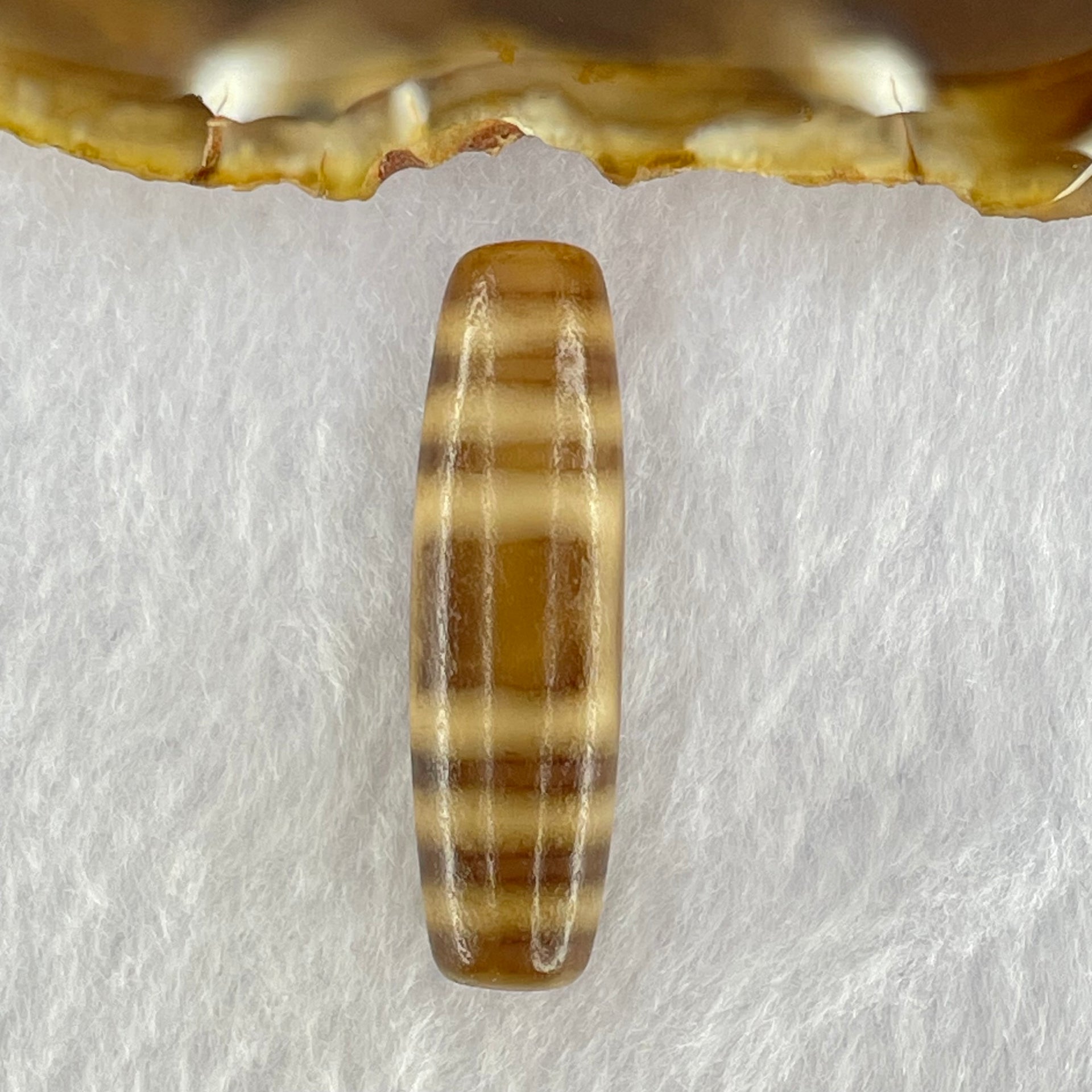 Natural Powerful Tibetan Old Oily Agate Sky Door Serenity 1 Eye Dzi Bead Heavenly Master (Tian Zhu) 一眼天诛 7.74g 38.8 by 11.5mm - Huangs Jadeite and Jewelry Pte Ltd