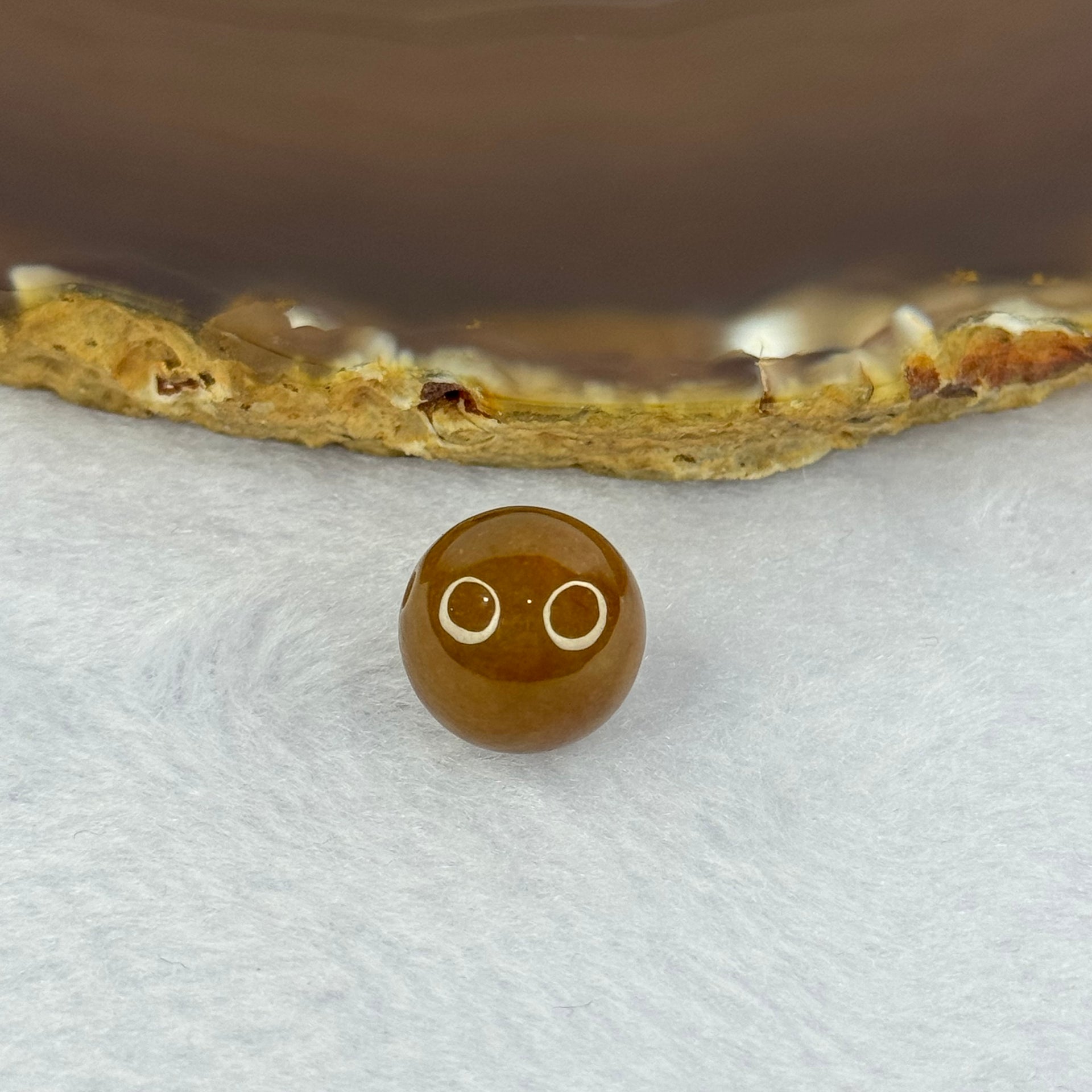 Type A Brown Jadeite Bead for Bracelet/Necklace/Earrings/Ring 4.13g 13.5mm - Huangs Jadeite and Jewelry Pte Ltd