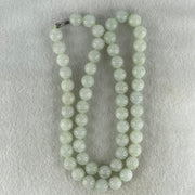 Type A Light Green Jadeite Beads Necklace 92.24g 54cm 9.9mm 56 Beads - Huangs Jadeite and Jewelry Pte Ltd