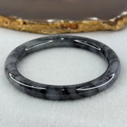 Type A Wuji Black Grey Jadeite Bangle Internal Diameter 55.2mm 34.32g 8.1 by 8.2mm (Very Slight Internal Line) - Huangs Jadeite and Jewelry Pte Ltd