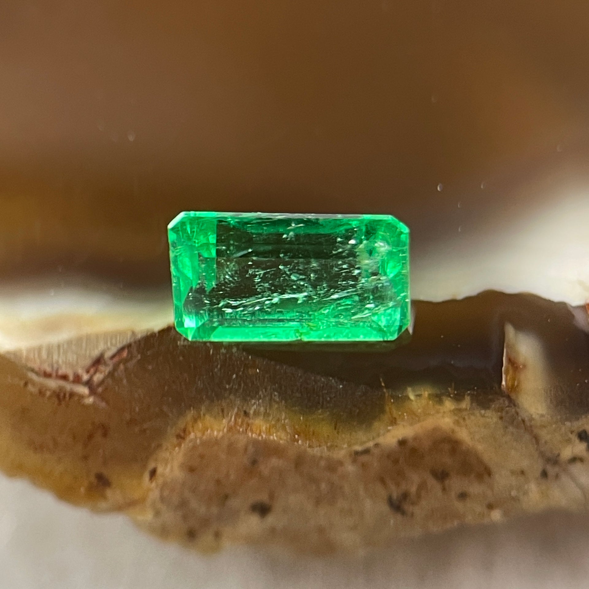 Natural Colombia Green Emerald (Beryl) Cut-Cornered Rectangular step cut 0.64ct 6.8 by 4.0 by 3.1mm - Huangs Jadeite and Jewelry Pte Ltd