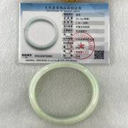Natural Type A Light Green Jadeite Oval Bangle 36.17g Inner Diameter 54.6mm 12.5 by 6.4mm (Internal Lines) - Huangs Jadeite and Jewelry Pte Ltd