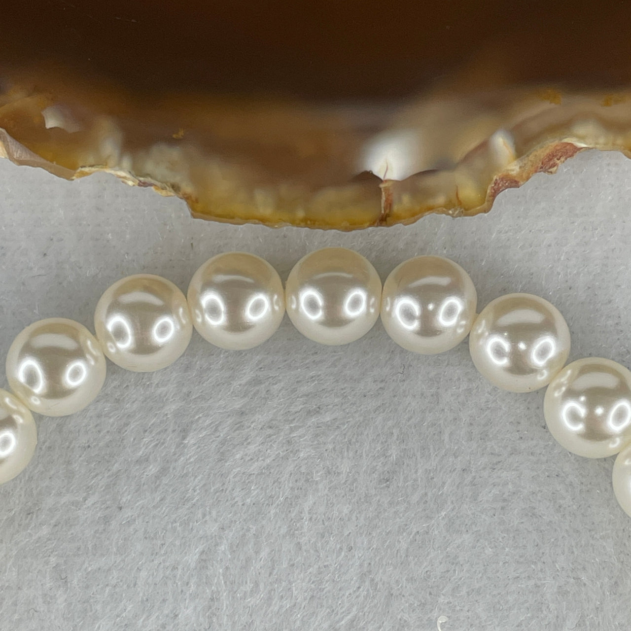 Natural Faux White Pearl Beads Bracelet 18.22g 19cm 8.0mm 28 Beads