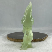 Natural Green Serpentine Bird with Wooden Stand Display 316.4g 117.3 by 76.2 by 175.0mm - Huangs Jadeite and Jewelry Pte Ltd
