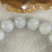 Type A Light Green with Light Lavender Jadeite Beads Bracelet 51.29g 15.5cm 12.3mm 16 Beads - Huangs Jadeite and Jewelry Pte Ltd