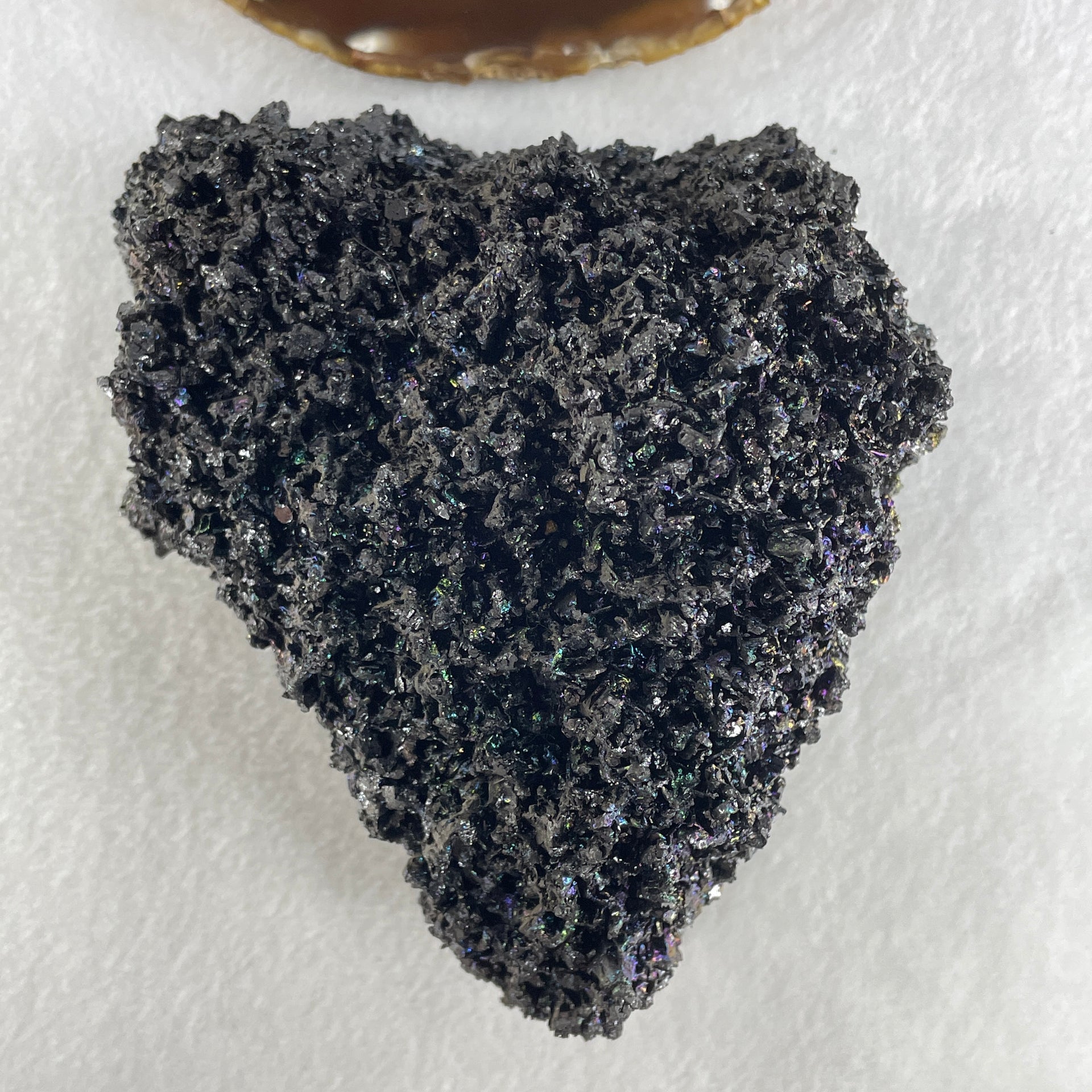 Natural Black Moissanite Rough Display with Wooden Stand 1,419.6g by 145.0 by 140.0 by 135.0mm - Huangs Jadeite and Jewelry Pte Ltd