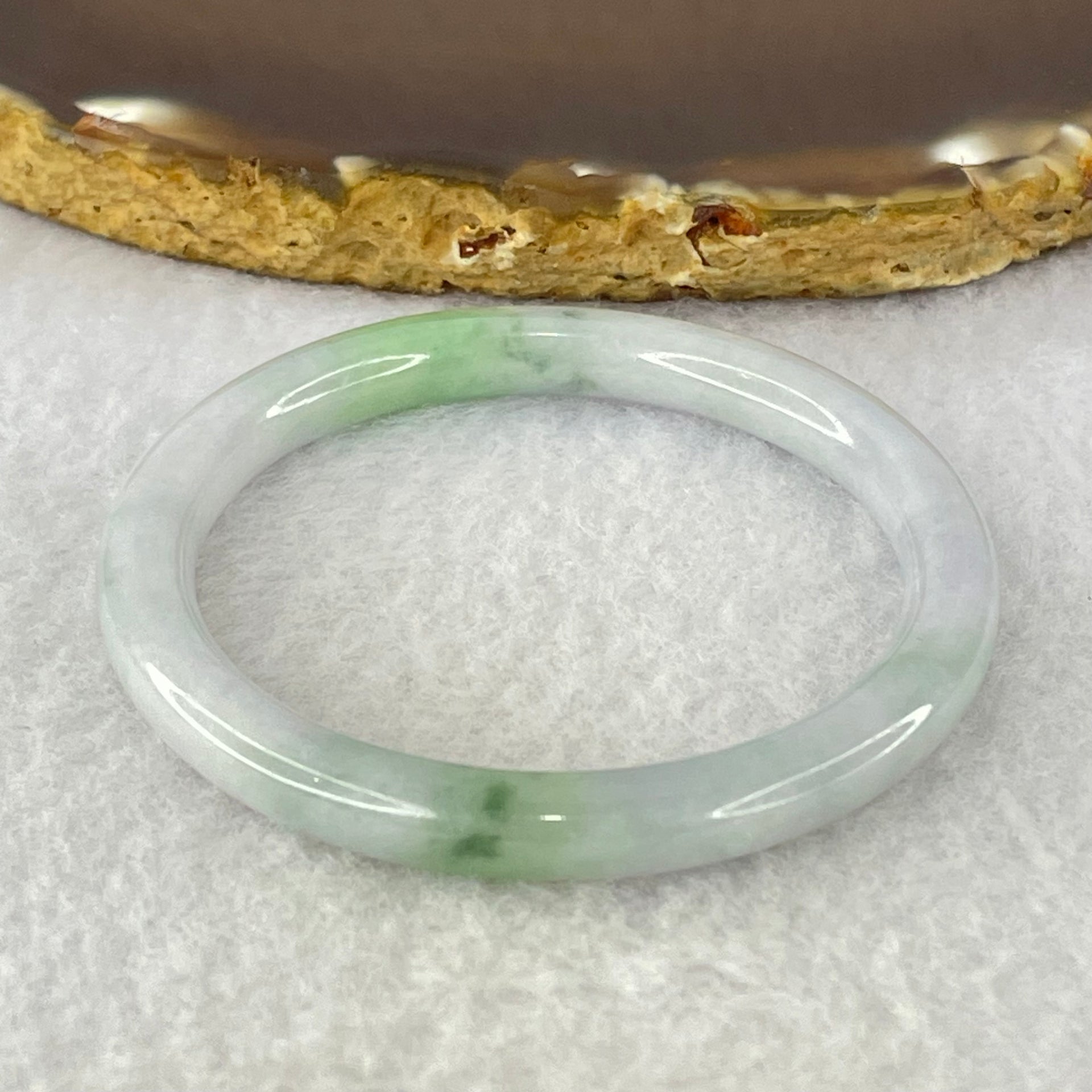 Type A Lavender and Green Jadeite Bangle Internal Diameter 43.7mm 14.65g 6.0 by 6.0mm (Very Very Fine Internal Line) - Huangs Jadeite and Jewelry Pte Ltd