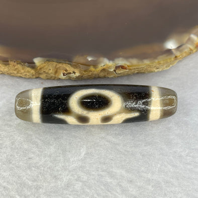 Natural Powerful Tibetan Old Oily Agate Patina Guiren Tairen Human dZi Bead Totem Amulet Heavenly Master (Tian Zhu) 天诛 11.31g 48.3 by 12.3 mm - Huangs Jadeite and Jewelry Pte Ltd