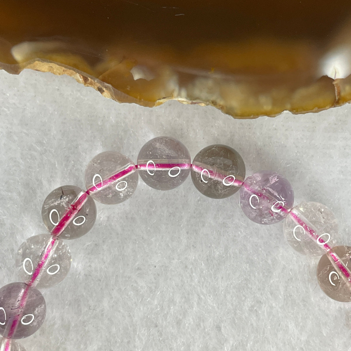 Certified Entry-Grade Natural Super 7 Crystal Beads Bracelet | Sleek Delicate Layering Strand | Authentic Sacred Seven Multi-Mineral Inclusions Quartz Spiritual Catalyst & Auric Shield Bracelet (15.60g | 15.5cm Length | 7.8mm | 23 Beads)