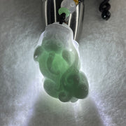 Natural Type A Light Lavender with Green Piao Hua Jadeite Pixiu Pendant 37.40g 42.3 by 25.0 by 16.0mm - Huangs Jadeite and Jewelry Pte Ltd