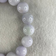 Type A Lavender Jadeite Beads Bracelet 52.68g 15.5cm 12.5mm 16 Beads - Huangs Jadeite and Jewelry Pte Ltd