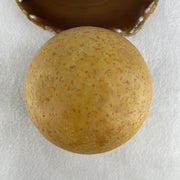 Natural Yellow Jasper Ball Display with Wooden Stand 146.48g 99.5 by 112.0mm - Huangs Jadeite and Jewelry Pte Ltd